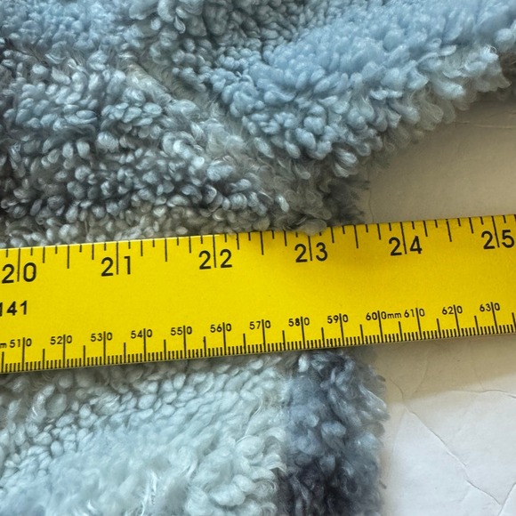 Hollister Women's Plaid Button Front Teddy Fleece Jacket Shacket M Blue Sherpa - Picture 11 of 12